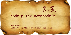 Knöpfler Barnabás névjegykártya